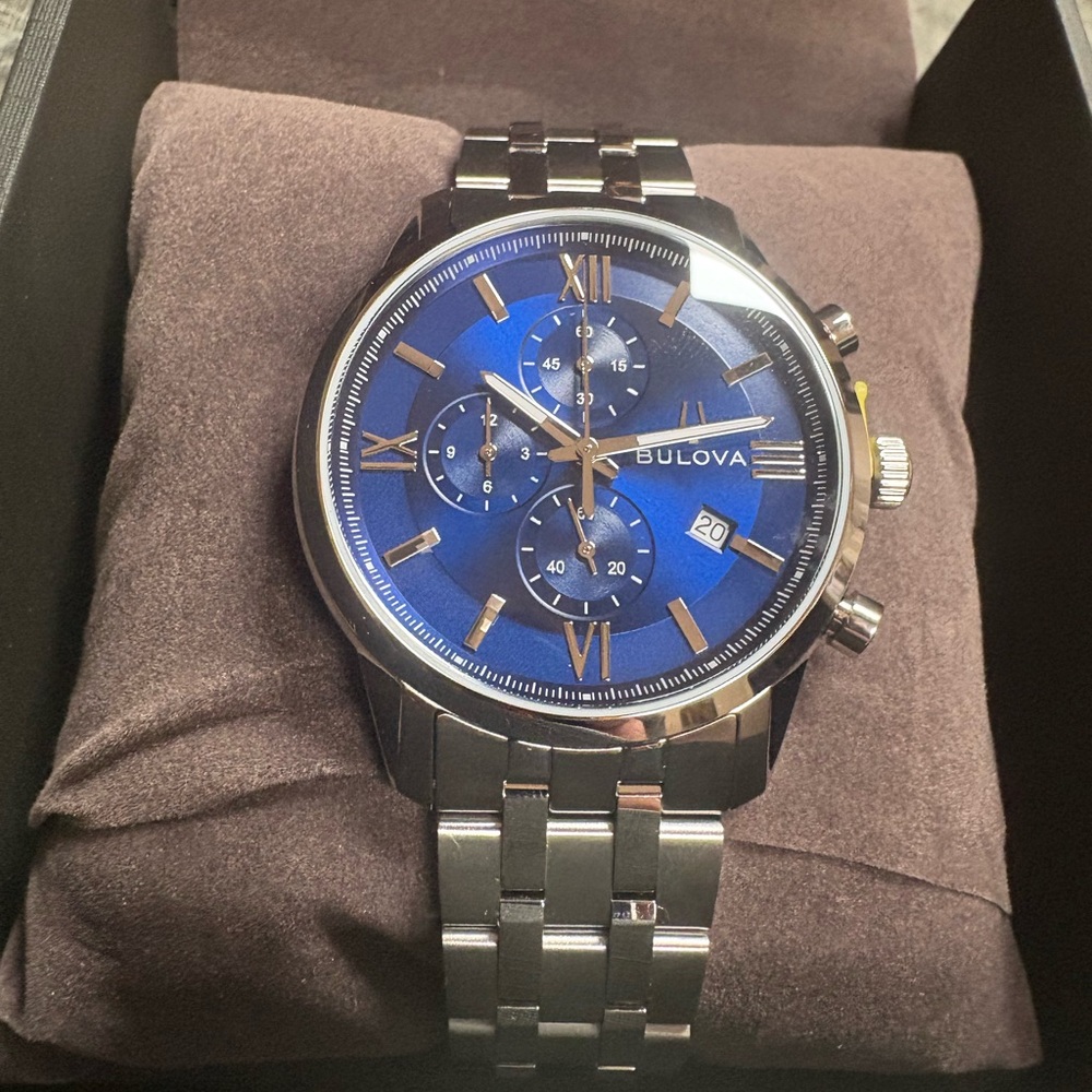 Bulova Classic Sutton Chronograph Stainless Steel Men's Quartz Watch - Picture 10 of 12